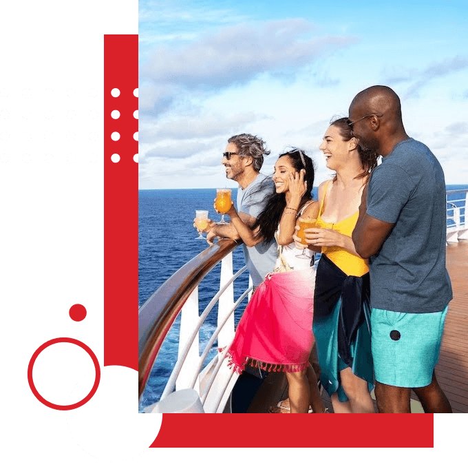 Carnival travelers on deck