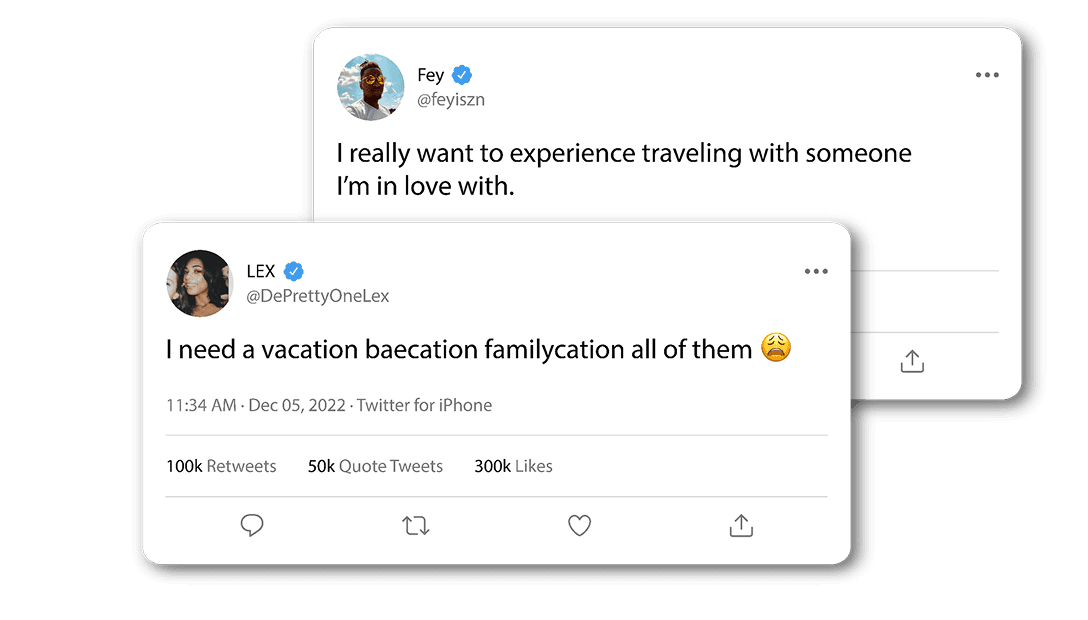 Traveler conversation tweets